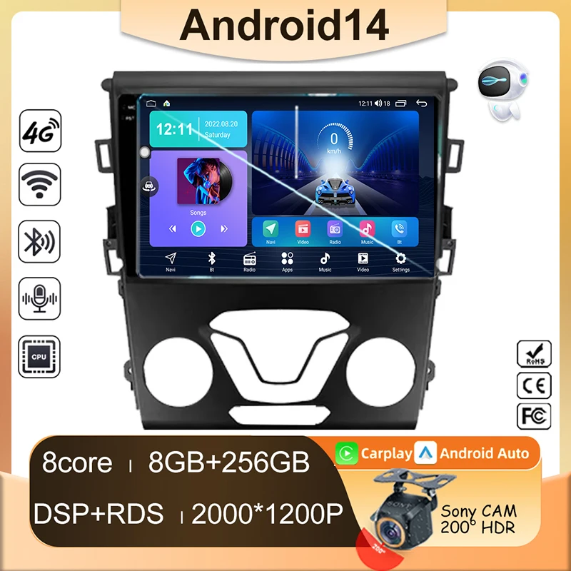 

Carplay For Ford Mondeo 5 Fusion 2012 - 2014 Android Auto Radio Navigation Video Car Multimedia Player Screen Head Unit No 2din