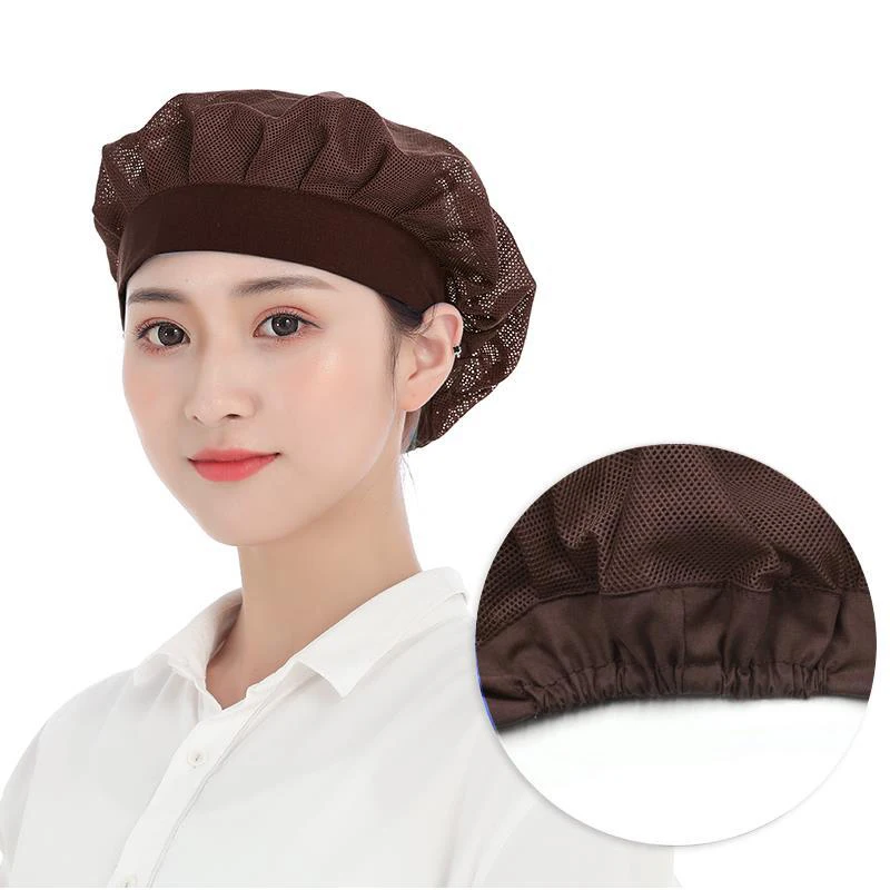 2pcs Food Service Mesh Cap Catering Elastic Working Hats Kitchen Cooking Hat Women Men Hair Cover Caps Workshop Hat
