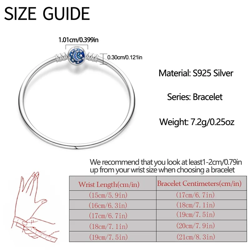Simple 925 Silver Plating Universe Star River&Girl Pink&Lucky Symbol&Heroic Symbol Youth DIY Basic Bracelet