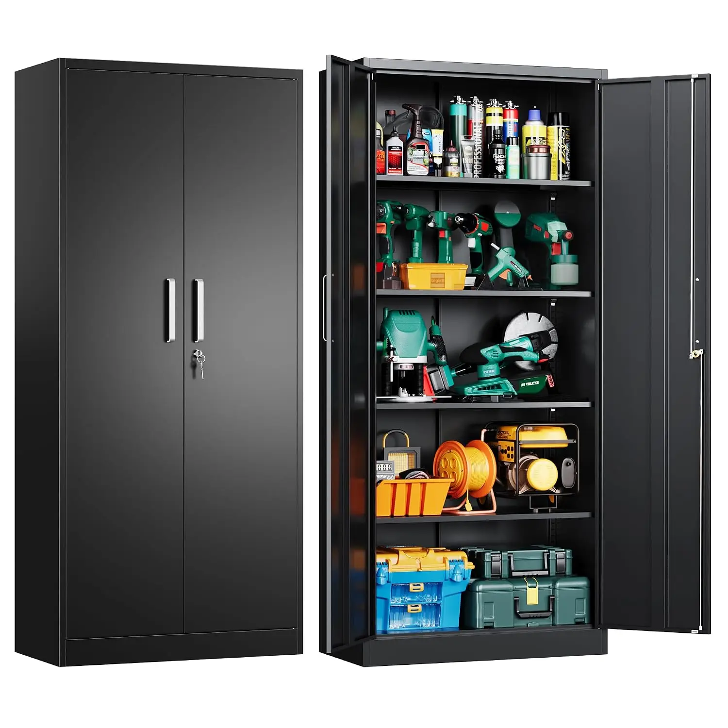 Metal Garage Storage Cabinet, Heavy Duty Lockable Organizer for Workshop & Home, Customized
