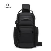 OZUKO Chest Bag, Stylish Multi-functional Crossbody Bag, Lightweight Waterproof Travel Crossbody Bag for Men