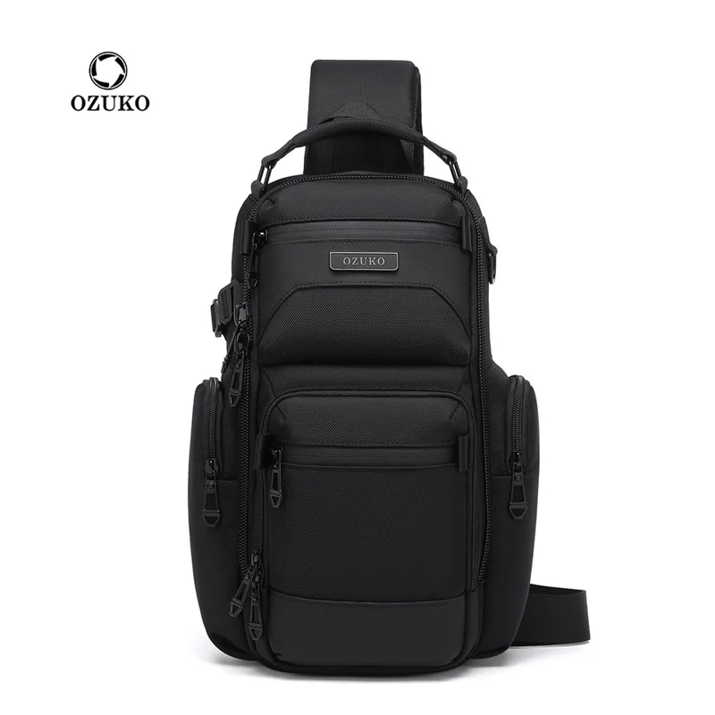 OZUKO Chest Bag, Stylish Multi-functional Crossbody Bag, Lightweight Waterproof Travel Crossbody Bag for Men