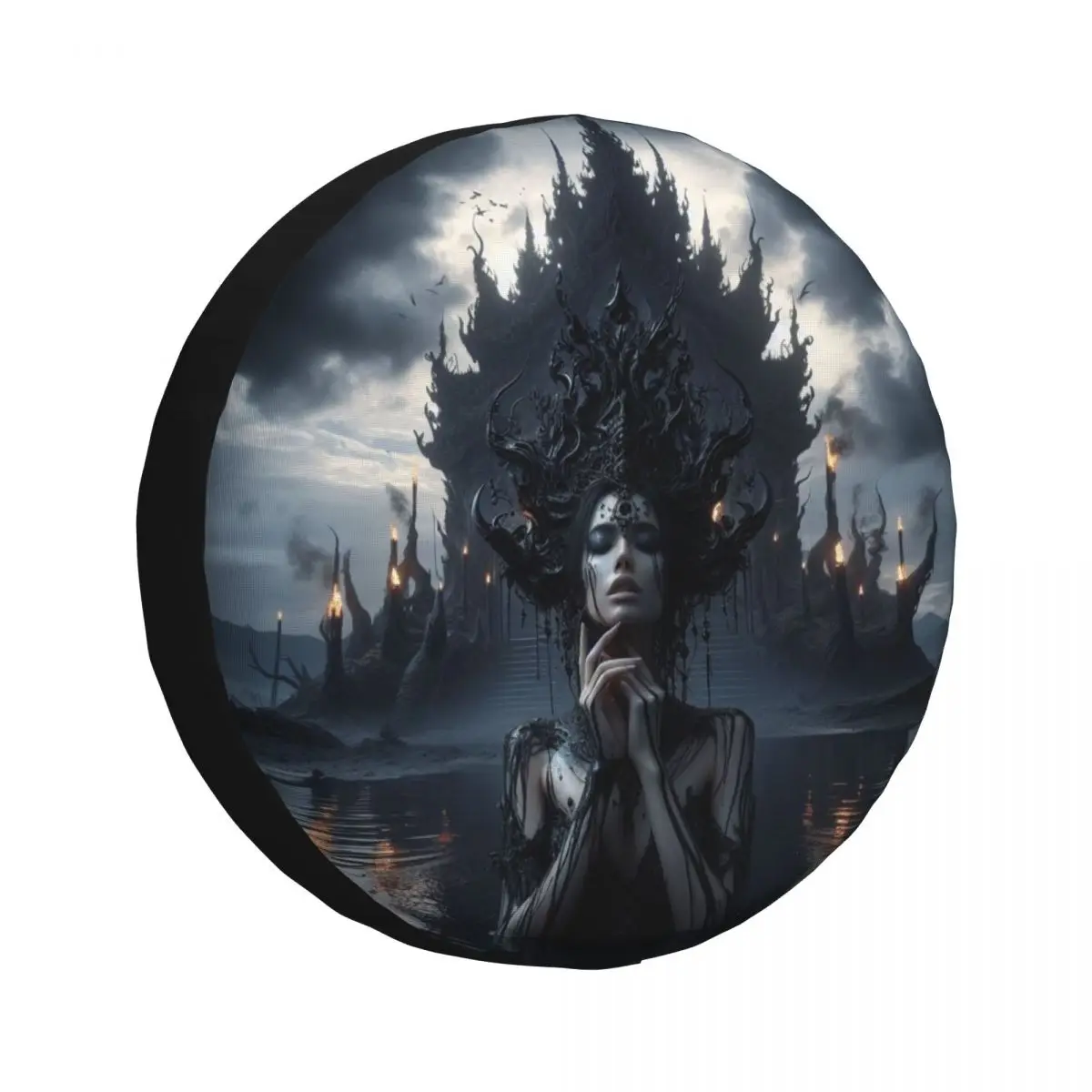 Darkness Goddess Spare Tire Cover for Jeep Hummer SUV RV Car Wheel Protectors Accessories 14