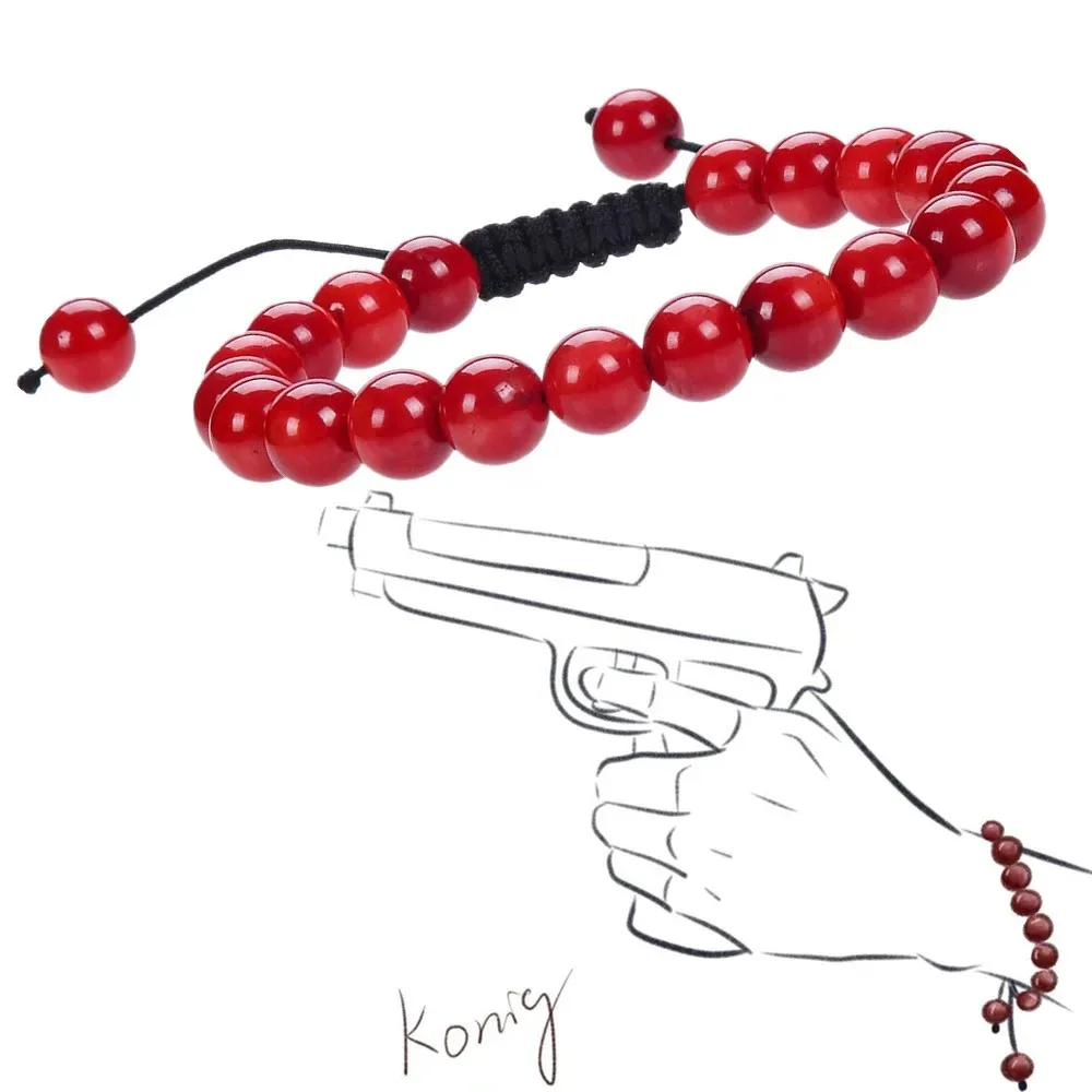 Game Konig Cosplay Bracelet Unisex Red Beaded Hand Chain Adjustable Jewelry Pendant Costume Accessory Props Gifts