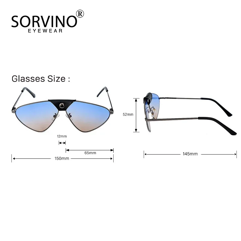 Sorvino-男性と女性のための金属製ミラーサングラス,パイロットスタイルのサングラス,特大のグラデーション,ファッショナブル,2022