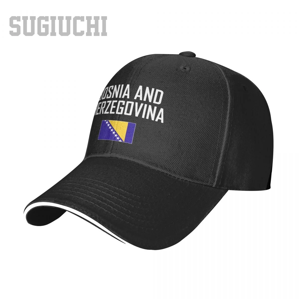 Unisex Sandwich Bosnia And Herzegovina Flag And Font Baseball Cap Men Women Hip Hop Caps Snapback Golf Hat Fishing