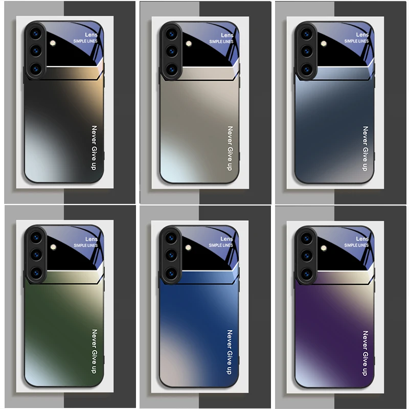 

Black gold gradient lines Suitable For Samsung Galaxy S26 Ultra S20 FE S21 S22+ S23Plus S24 S25 Edge magnetism Glass Phone Casee