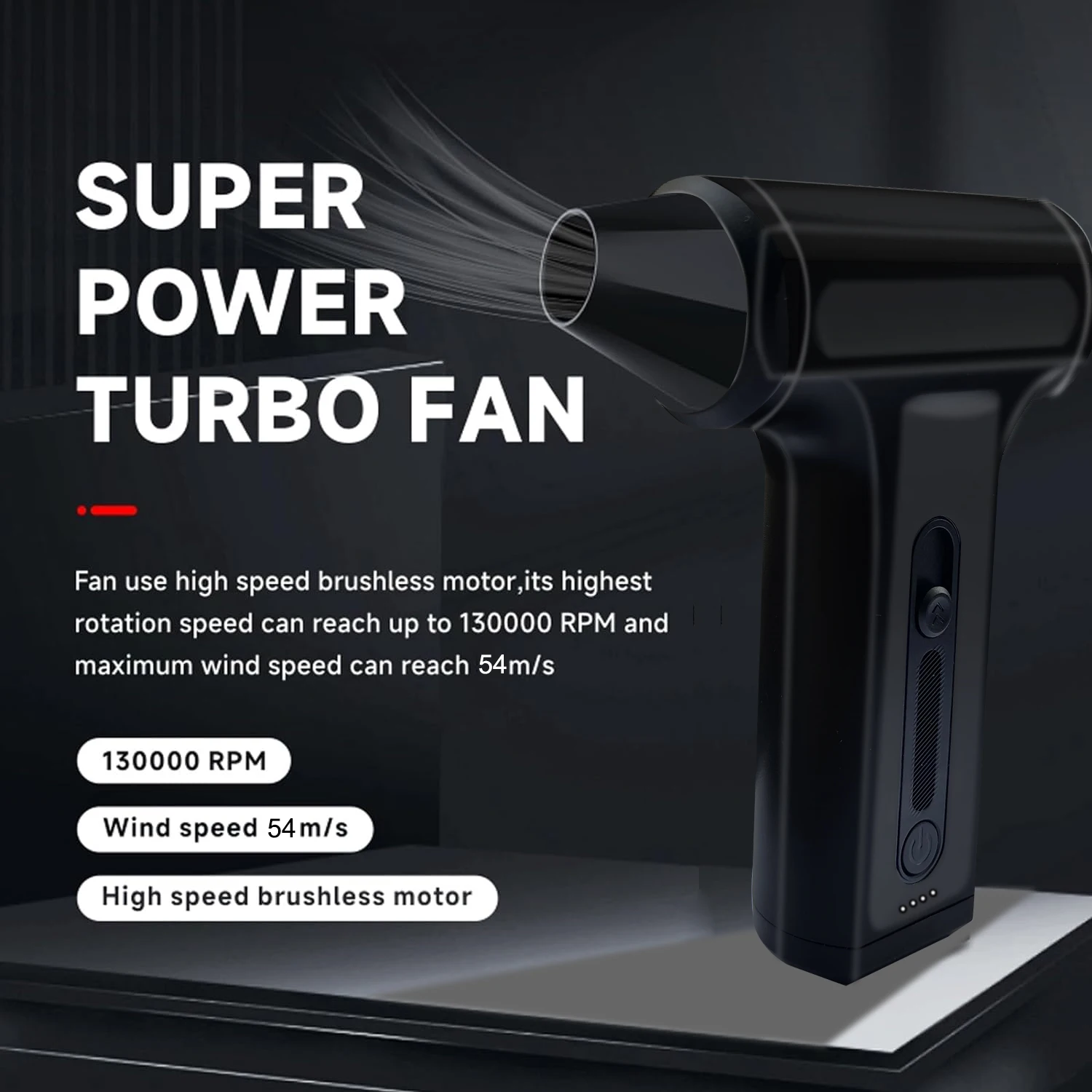 منفضة الهواء المضغوط للكمبيوتر المحمول لوحة المفاتيح كاميرا السيارة تنظيف 130000 دورة في الدقيقة USB شحن منفاخ الهواء اللاسلكي المحمول #4