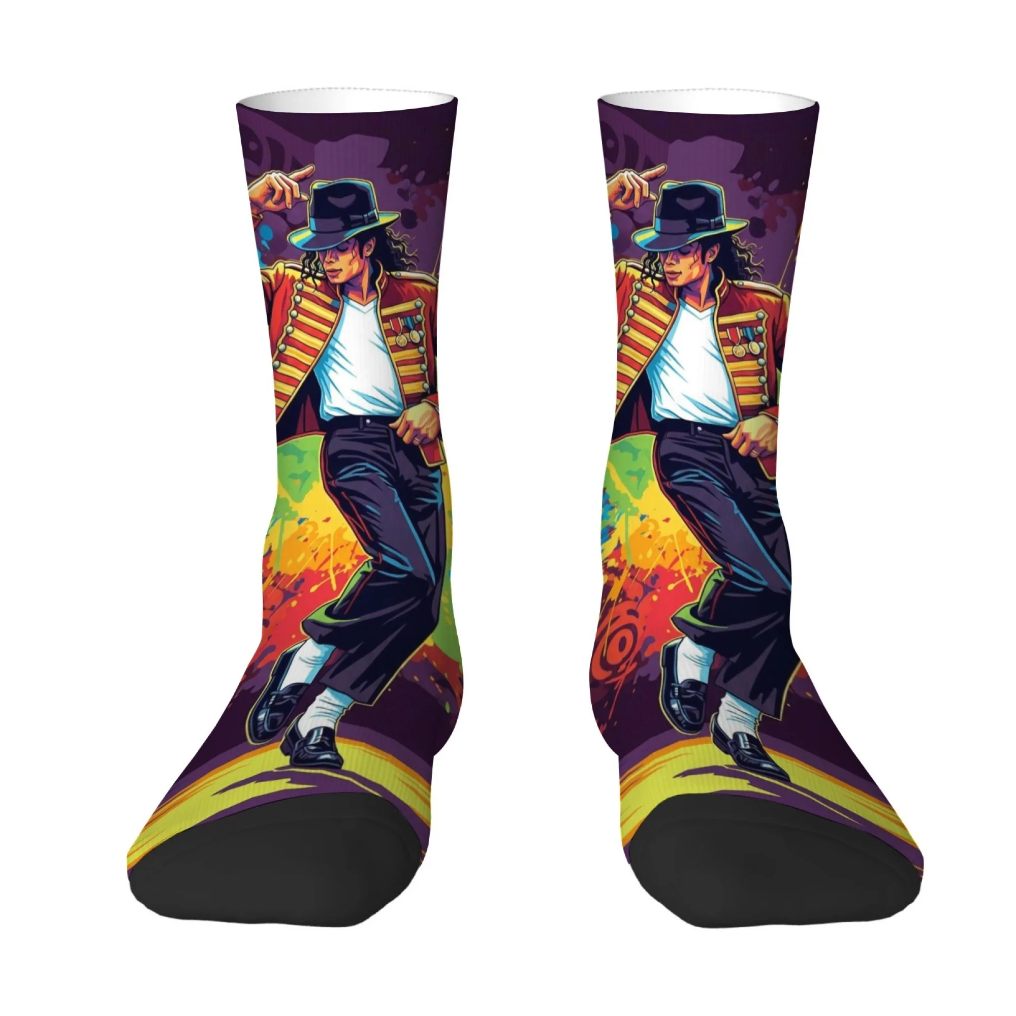 

MJ-Style Pop Music Dance Hip-Hop Socks Retro Fashion Casual Sports Men's Socks Novelty Funny Compression Socks Crazy Party Gifts