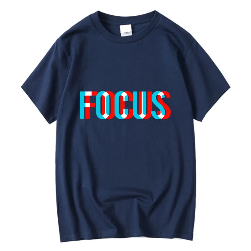 High Quality 100% Cotton Funny Focus De Men's T-Shirt Customizable Hand-Painted Design Clothing Customization Service