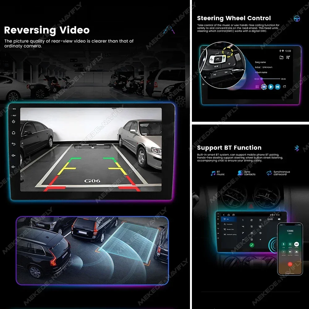 MEKEDE & NAVIFLY راديو السيارة لتويوتا لاند كروزر برادو 120 3 III لكزس GX470 GX 470 J120 2002-2009 Carplay مشغل وسائط متعددة