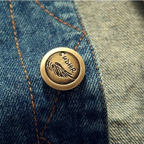 جاكيت جينز كاجوال بقصة ضيقة للرجال، سترة جينز ربيعية رفيعة ومبطنة من الأمام مع طية صدر السترة وتصميم بدون أكمام #5