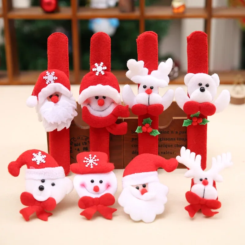 1pcs Christmas Patting Circle Bracelet Decoration for Xmas Children Gift Santa Claus Snowman Deer New Year Party Toy Decor