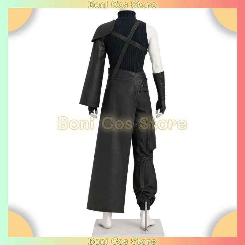 Cloud Strife Cosplay Costume Wigs Set Men Adult Outfit Gloves Tops Fantasy Clothing Male Role Halloween Carival Party Suits Men