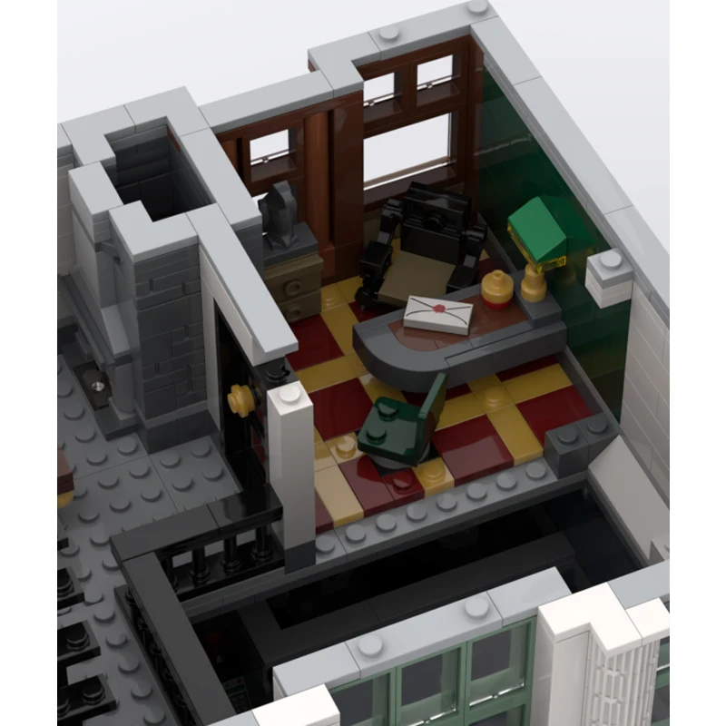 مدينة شارع عرض نموذج MOC قوالب بناء بنك الطوب بدون زاوية وحدات التكنولوجيا الأطفال هدايا العيد تجميع لعبة البدلة