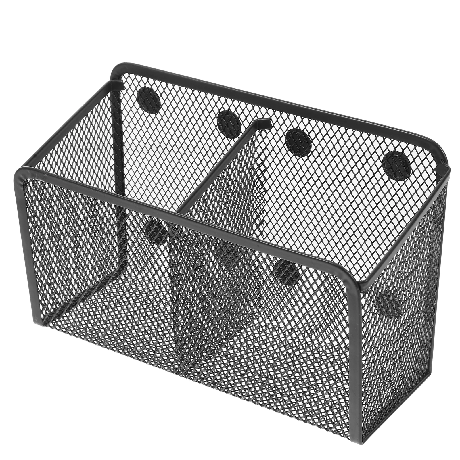 

Magnetic Pencil Cup Black Metal Mesh Basket Locker Organizer for Pens Markers Office Storage Holder Metal Basket