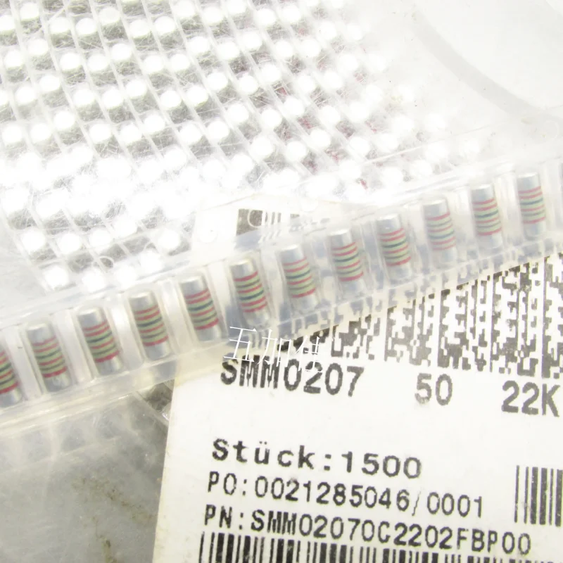 10-100pcs 0207 1W 22K VISHAY SMM02070C2202FB MMB0207 Color Ring Wafer Resistors