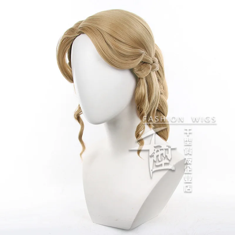 Game Identity V Reporter Alice Dross Cos Wig Light Brown Jaws Clamp Twist Braid Cosplay wig Uniforms Wigs Halloween