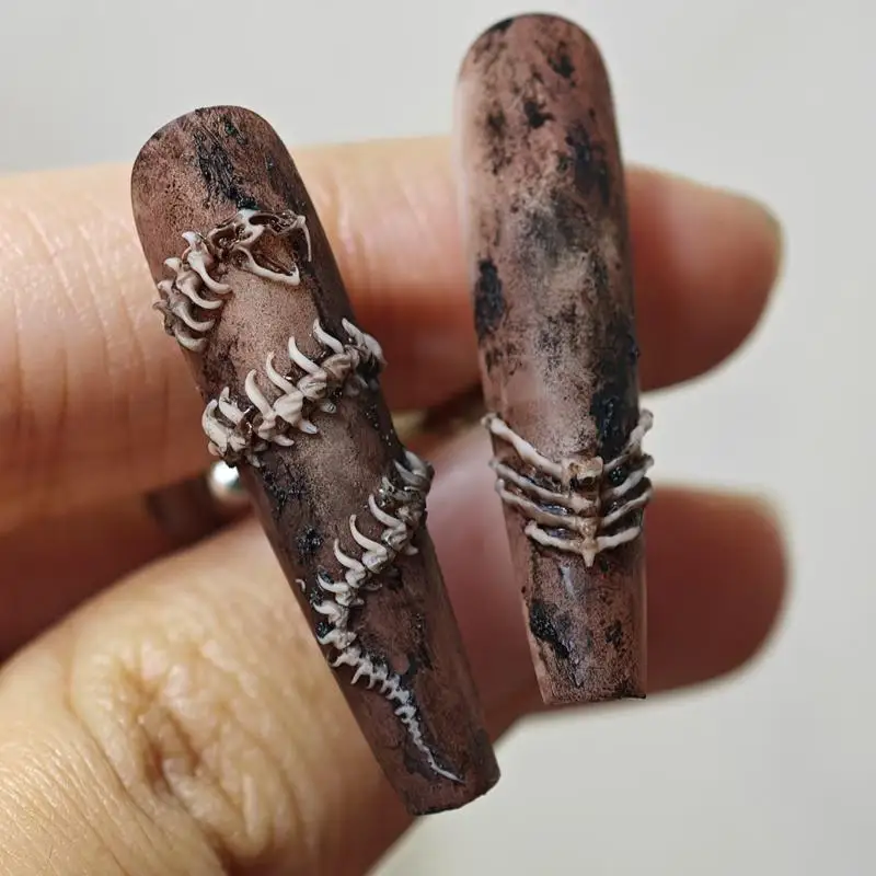 Stampo in silicone per nail art 3D ispirato all'osso di serpente singolo per forniture per decorazioni per unghie fai da te