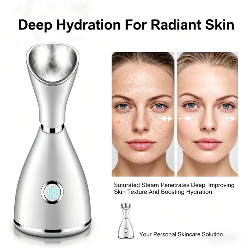 70Ml Face Steamer Nano Steam Hot Compress Heat Sprayer Skin Moisturizing Humidifier Pore Deep Cleaning Water Hydration Nebulizer
