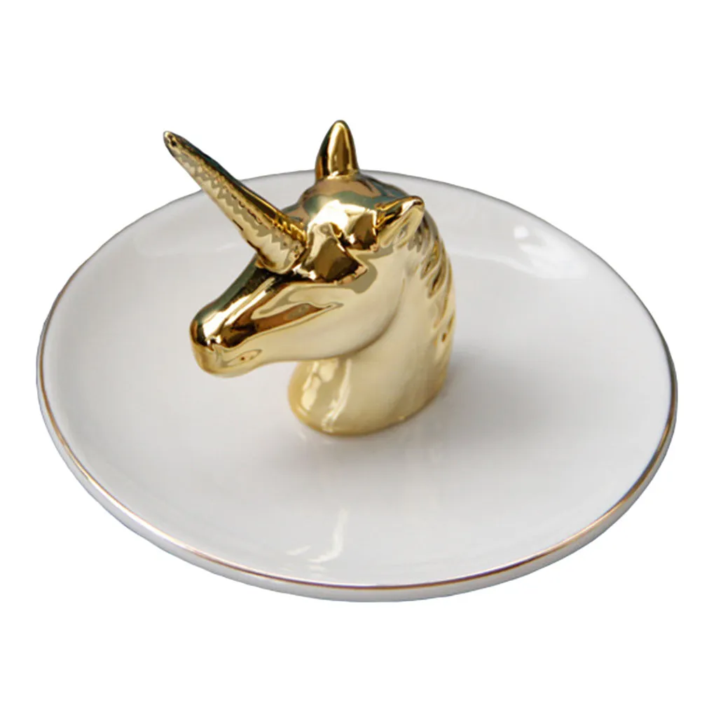 Nordic Style Ceramic Jewelry Tray Elegant Creative Animal Design Jewelry Storage Dish Decoration for Bedroom Bathroom
