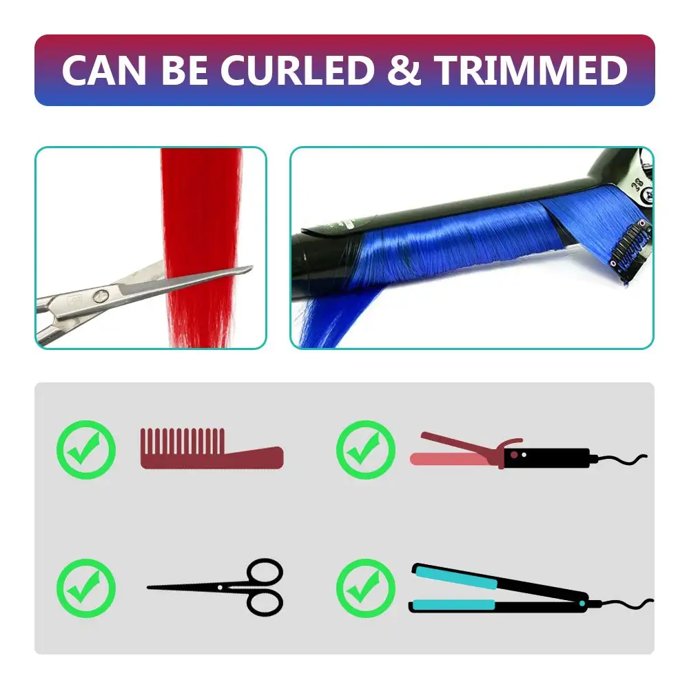 10 قطعة/الحزمة يسلط الضوء على وصلات الشعر الملونة للفتيات 22 بوصة ألوان أومبر مستقيم الشعر الاصطناعية قطع الشعر