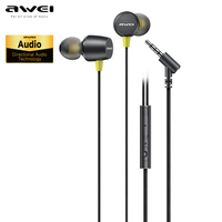 Awei L5 Sports In-ear Earphones With Mic Wired Headset Mini Stereo 3.5mm Earbuds Braided Cable Headphone for Phone Wholesale