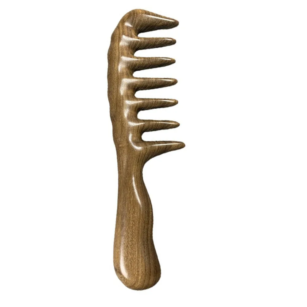 New Thicken Wooden Wide Tooth Comb Natural Large Sandalwood Hair Combs Anti-static Head Scalp Massager Women and Men