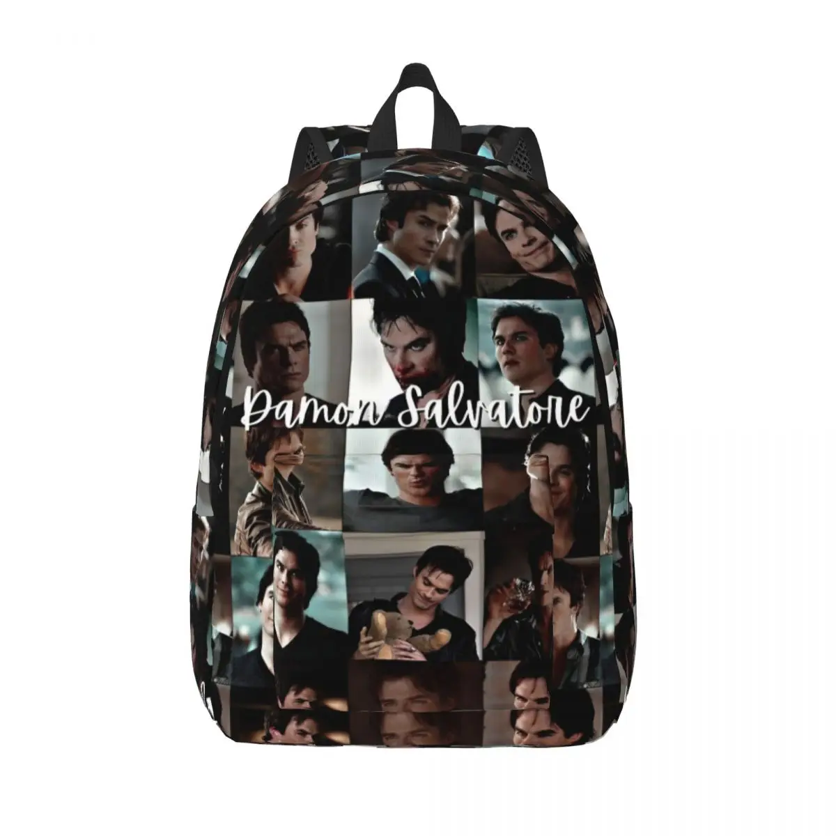 The Vampire Diaries Damon Salvatore Backpack for Men Women Teenage High School Work Daypack TV Series College Canvas Bags Sports