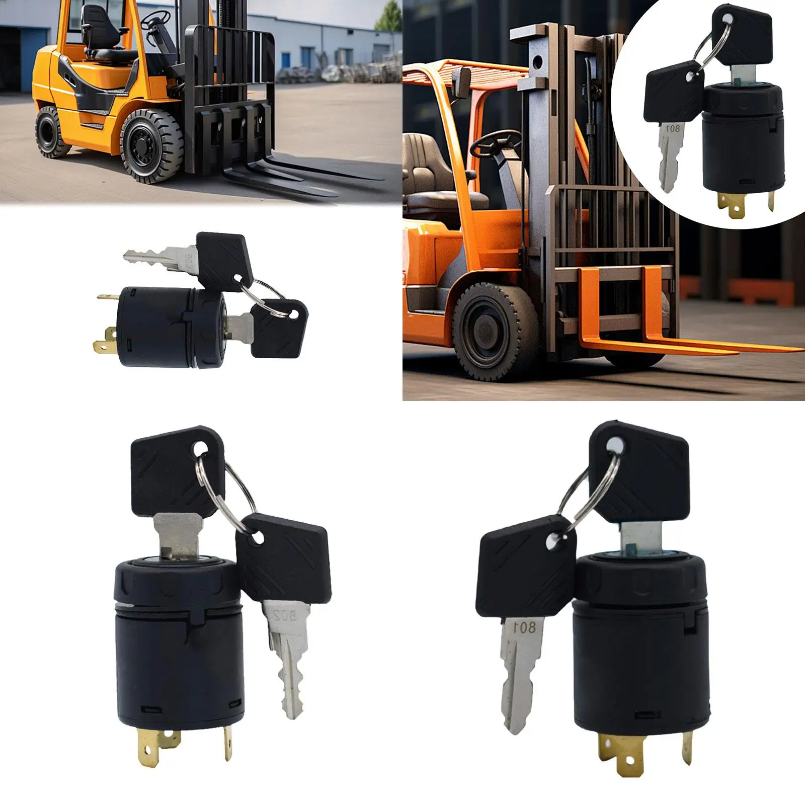 Picture 6: Replacement Forklift Ignition Key Switch Durable Metal Start Switch for Electric Forklift Parts Control and Tractor
