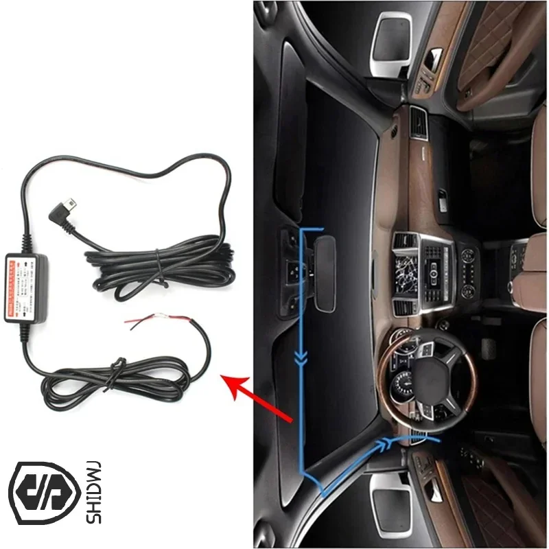 Micro USB Port Wire Cable Car Charger Mini USB Step-down Cable 12v To 5v For Camera Recorder DVR Exclusive Power Supply Box