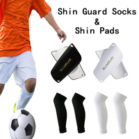 2/4 Pairs Soccer Shin Guard Sleeves Sports Compression Sleeves Sweat Absorption Shin Guard Socks Thickened Football Shin Pads