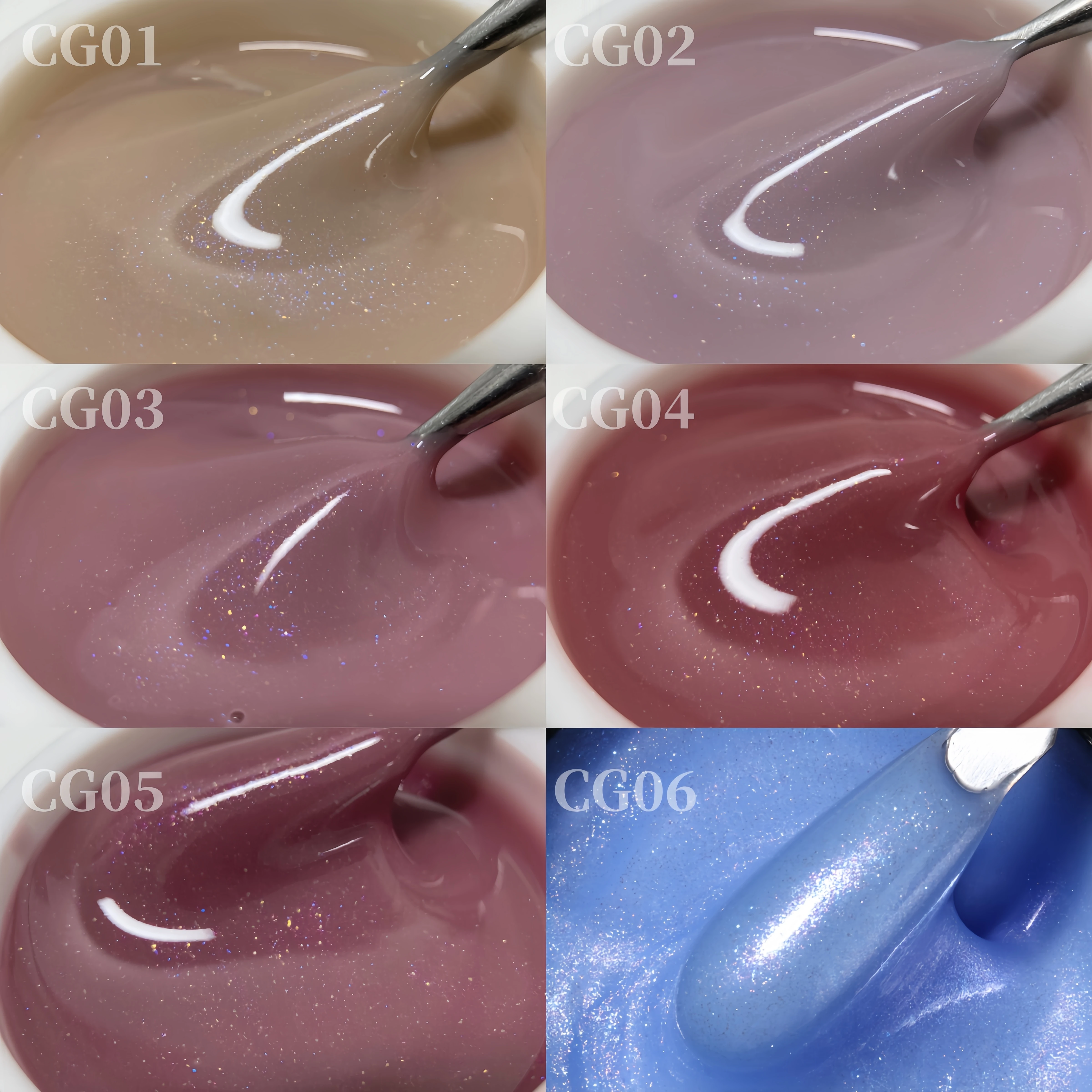 MSHARE 50g Gel de Construction pour Ongles Liquide Moyen Sans TPO avec Paillettes Colorées, Gel de Construction pour Extension d'Ongles Auto-Nivelant, Soak Off