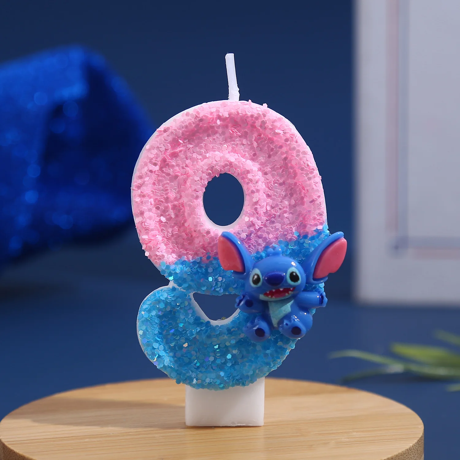 شمعة عيد ميلاد رقمية إبداعية بعمر سنة واحدة، شمعة كعكة عيد ميلاد لطيفة باللون الأزرق