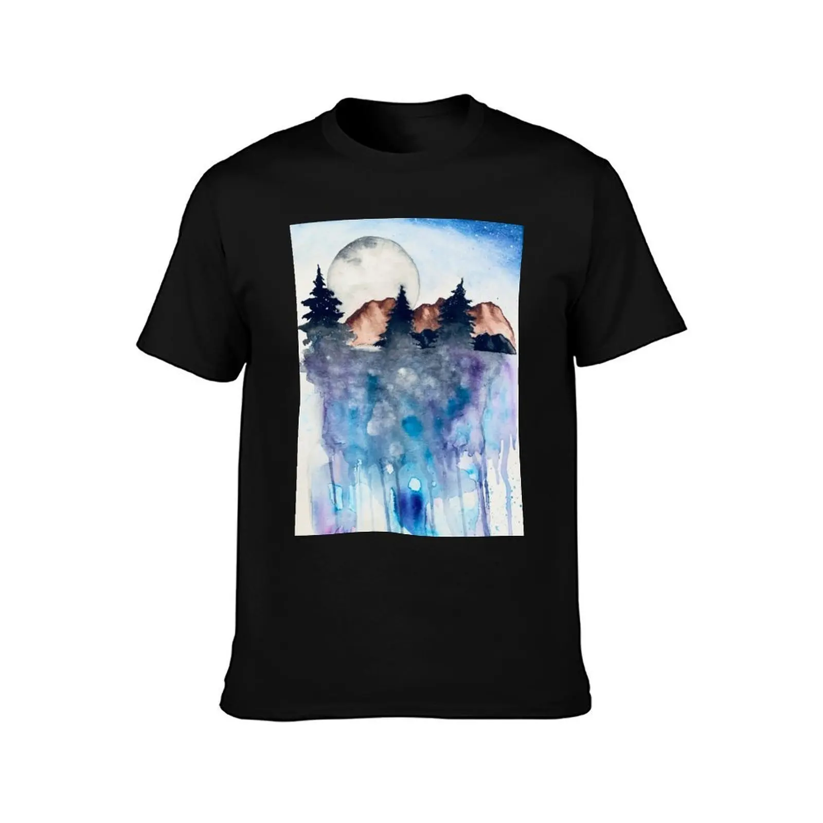 Moonlight T-Shirt, Summer Casual Cotton Tee, Oversized Streetwear Tops, Vintage Graphic Print, Loose Fit Short Sleeve
