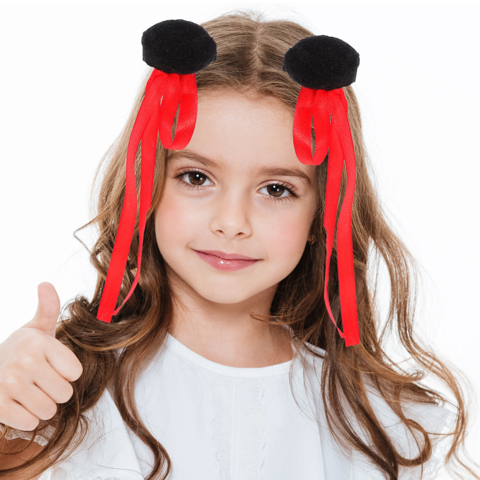 Women Clips Ribbon Pompom Girls Barrettes Styling Party Wedding Daily Cute Accessories For Fine Hair Small Non Slip Buckle