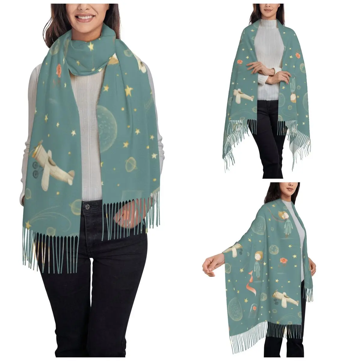 The Little Prince Scarf for Women Winter Fall Cashmere Shawls and Wrap Long Shawl Scarf for Daily Wear