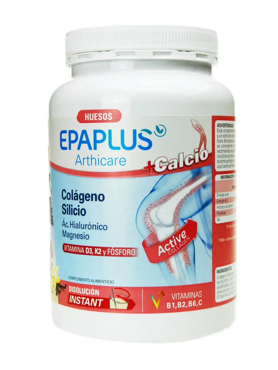 Epoplus arthicare + Calcium + Silicon flavor vanilla 383g-collagen + calcium with silicon hyaluronic acid, magnesium, phosphorus and vitamins d3, k2