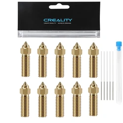 Creality 10PCS K1 Brass Nozzles Kit, 3D Printer 10PCS High Speed Nozzles Kit for K1, K1 Max, Ender 3 V3 KE, CR-10 SE, CR-M4