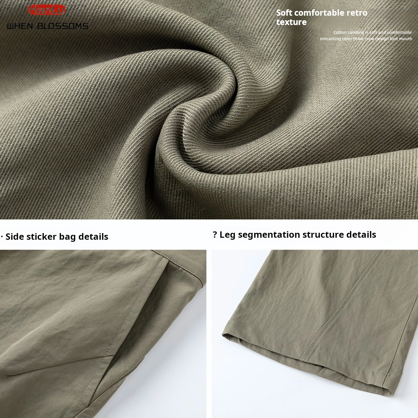 2025 بنطال رجالي ذو لوحة جانبية مستقيم الساق مطوي تصميم عتيق ملابس الشارع الشهير مريح مناسب غير رسمي كبير الحجم #3