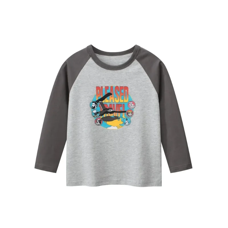 

2024 Brand New Autumn Letters Print T-Shirt for Boys Children's Clothing Long Sleeve Cotton T-shirts Tees Top Kids Clothes 2-9Y