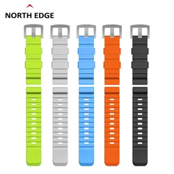 NORTH EDGE Colorful Solid Silicone Watch Strap With Steel Buckle 24mm Quick Release Sports Watch Aqua Gavia Apache Strap