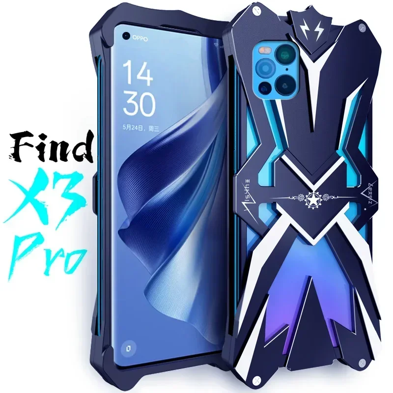 

Original Zimon Luxury Thor Heavy Duty Armor Metal Aluminum Mobile Phone Cases For Oppo Find X7 Ultra X6 X5 X3 Pro Cover Case