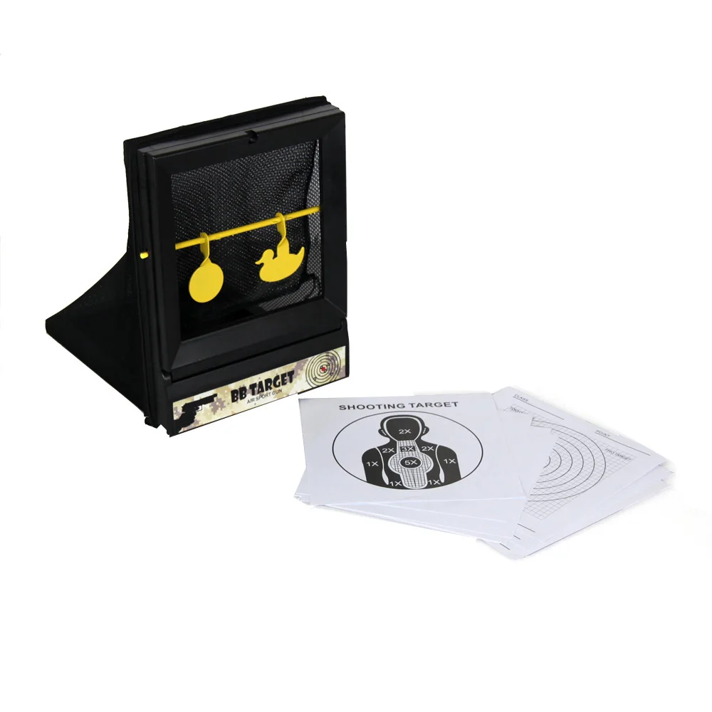 多機能射撃ターゲットボックス（イエローメタルターゲット付き）-ジェルボール、bb弾、ソフトダーツエアソフト用弾丸キャッチャーネット-aqb211