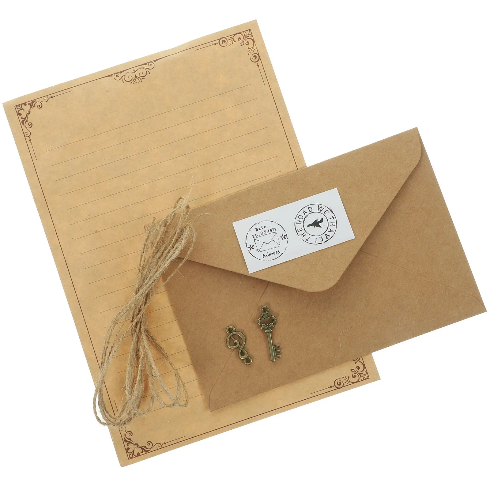 

2 Sets A5 Notebook Letter Set Vintage Writing Paper Envelop Kit Retro Stationery Paper For Letters Notes Poems Writing