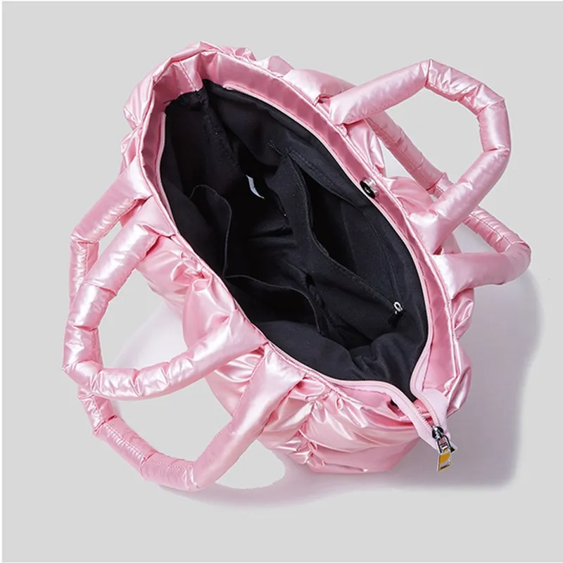 2023 New Winter Women Space Cotton Fashion Luxury Designer  Handbag Ladies Bag Down Shoulder Bags Female Tote Bolsas Sac A Main