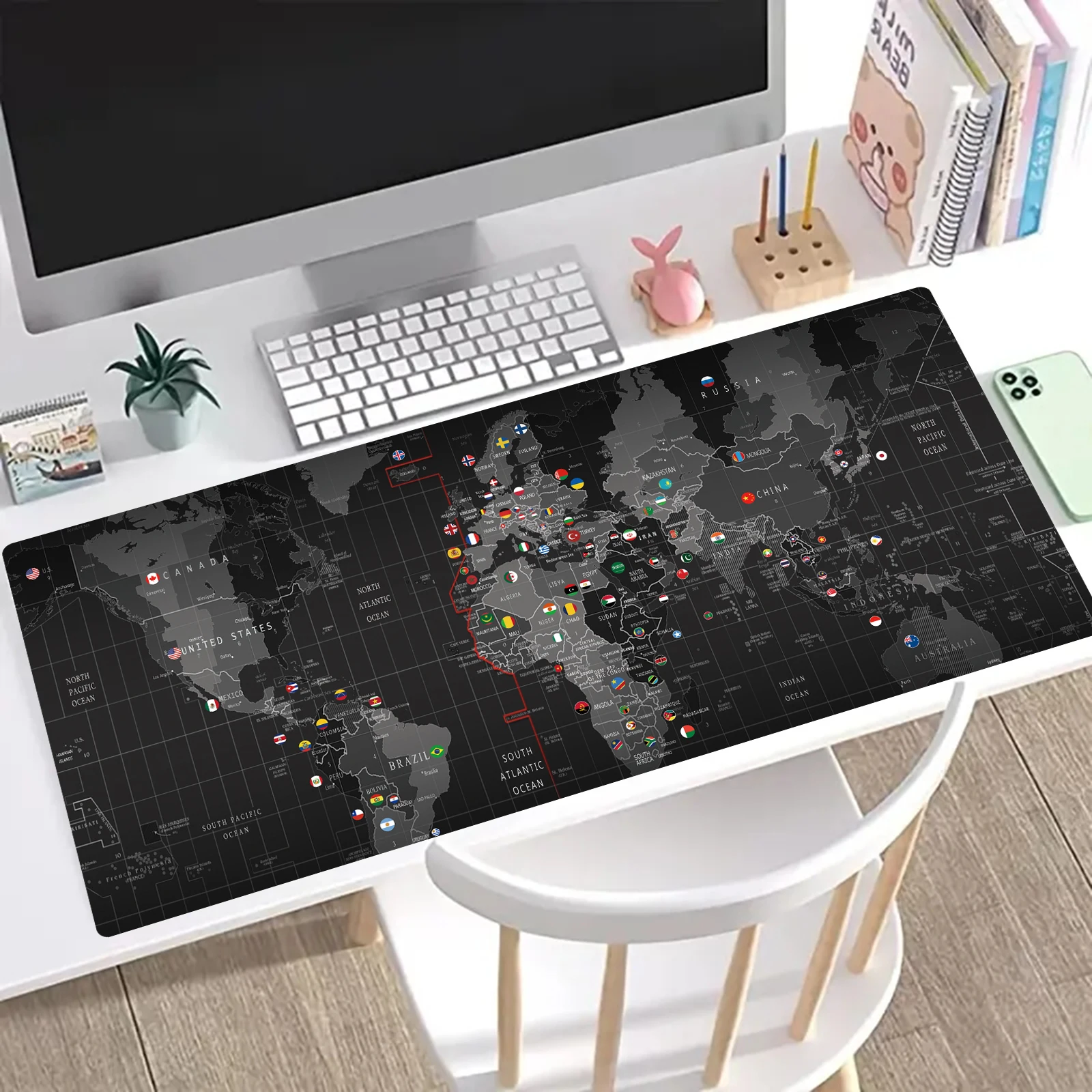 Professional Large Mouse Pad & Computer Game Mouse Mat (35.4x15.7IN/31.5X15.7IN Map) (90 x40/80x40cm Map)