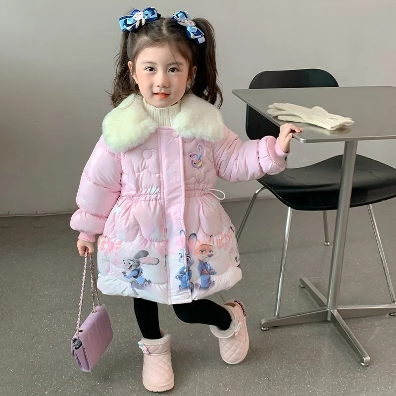 

Judy Hops Girls Winter Jacket, Rabbit Police Plush Puffer Coat for Toddlers Warm Outerwear