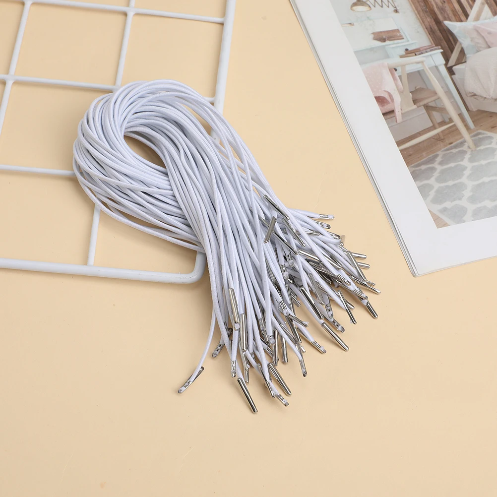 

200 Pcs Handmade Lanyard Eye Mask Elastic Barbed Cords Loop Stretch Drawstring Hat Iron