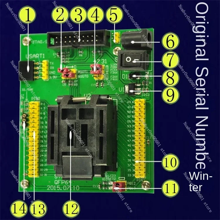 STM32 test burner lqfp64 package programmer JTAG SWD serial port three download modes